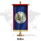 Belize National realistic flag with Stand