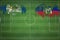 Belize vs Haiti Soccer Match, national colors, national flags, soccer field, football game, Copy space