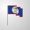 Belize waving Flag creative background