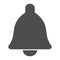 Bell alert solid icon. Alarm message or notification sound symbol, glyph style pictogram on white background. Multimedia