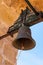 Bell in Capdepera Castle, fortress from the 14th century, located on the east coast of Majorca