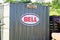 Bell helmets motorbike brand text helmet logo sign in container motorcycle dealer shop