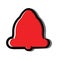 Bell icon, Notifications with shadow. Red icon, symbol. Vector illustration Transparent. White Insulated.