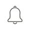 Bell icon vector. Line alarm symbol.