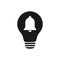 Bell light bulb icon. Vector logo template in trendy flat style. Illustration. Creative services