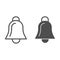 Bell line and glyph icon. Handbell vector illustration isolated on white. Christmas decoration outline style design