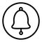 Bell line icon. Handbell vector illustration isolated on white. Alarm outline style design, designed for web and app