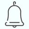 Bell line icon. School handbell vector illustration isolated on white. Message chat notifications outline style design