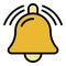 Bell notification sound icon color outline vector