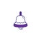 Bell outline easter icon over white