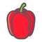 Bell pepper colorful line icon, vegetable