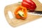 Bell pepper on a cutting board