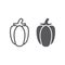 Bell pepper line and glyph icon, fruits and vegetables, capsicum sign, vector graphics, a linear pattern on a white