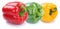 Bell pepper peppers collection paprika in a row fresh vegetable