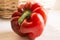 Bell pepper red ,basket,paprika ,vegetable food ,