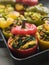 Bell Peppers stuffed with Keema Sag Aloo