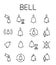 Bell related vector icon set.