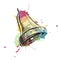 Bell ring watercolor sketch vector illustration