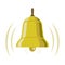 Bell ringing. Golden bell bell isolated on a white background. Vector illustration