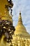 Bell sharp Shwedagon pagoda in heart of Yangon with beautiful cl