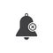 Bell with X sign, delete alarm icon , solid logo illustrat