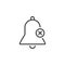 Bell with X sign, delete alarm line icon, outline logo il