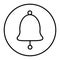 Bell thin line icon. Handbell vector illustration isolated on white. Alarm outline style design, designed for web and