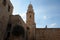 Bell tower of Abbey of the Dormition in on Mt. Zion, Jerusalem, Israel