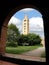 Bell Tower of the Abbey of Pomposa historic building in the Po V