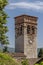 The bell tower of the ancient Pieve di San Giovanni Decollato, Montemurlo castle, Prato, Italy