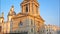 The bell tower of the Assumption Cathedral Uspenskiy Sobor in Kharkiv, Ukraine