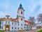 Bell tower of Basilica of Assumption of Our Lady, Strahov Monastery, Prague, Czech Republic