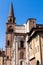 Bell tower of Basilica of Sant`Andrea and houses