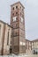 The bell  tower of the  beautiful Cathedral of Asti in Piedmont