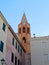 Bell tower of Cathedral Santa Maria campanile, Alghero Sardinia.