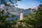 the bell tower of the Cathedral of St. - Nicholas in Merano, Bolzano, south Tyrol, Italy