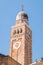 Bell tower in Chioggia, Venice lagoon, Italy.