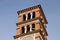 Bell tower of the church of the Coppede district in Rome, Italy