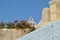 Bell Tower Of A Church In Fira On The Island Of Santorini. Architecture, landscapes, travel, cruises.