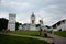 The bell tower of the Church of St. George and the water tower in the architectural ensemble of the Moscow Royal estate Kolomensko