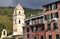 The bell tower and the church of Vernazza - Liguria - Italy