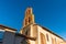 Bell tower and church in the village of Clermont le Fort, in Haute Garonne, Occitanie, France