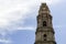 Bell tower of the Clerigos Church in blue sky background.