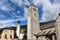 The bell tower of the collegiate church of San Candido and that of the Church of San Michele, San Candido, Dolomites, Italy