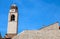 The bell tower of the Franciscan monastery in the Old Town of Dubrovnik, Dalmatia, Croatia. Its beauty is listed in the UNESCO Wor