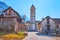 The bell tower of Frasco church, Valle Verzasca, Switzerland