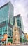 Bell tower of the Holy Savior Church in Montreal, Canada