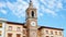 Bell tower panoramic three martyrs square in Rimini Italy