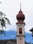 Bell tower, parish church . Ortisei, Val Gardena, Alto Adige, South Tyrol, Italy