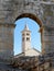 Bell tower of Saint Anthony Church in Pula, Croatia